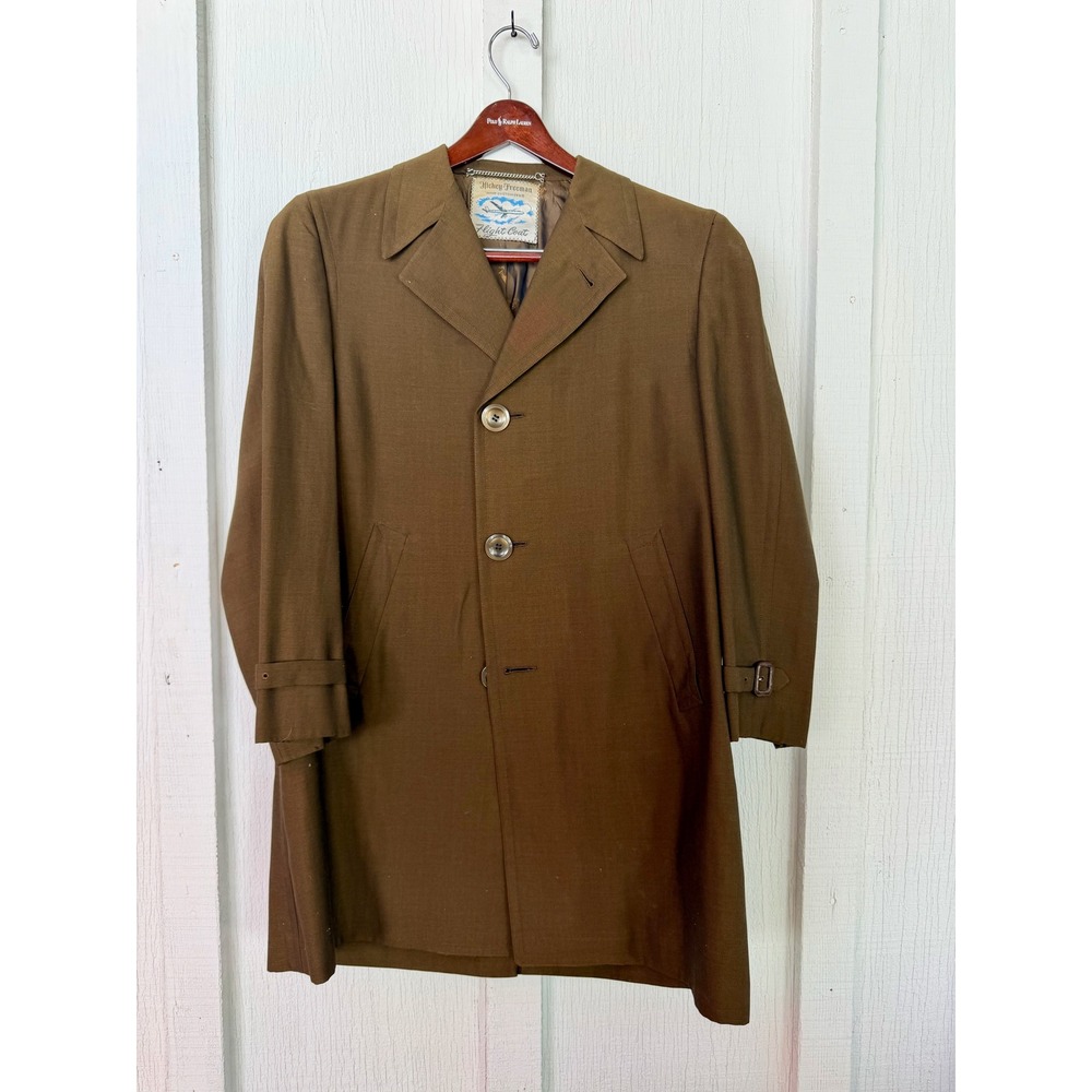 Hickey Freeman Mens Vintage Flight Coat Brown Hand Customized Raleighs Jacket